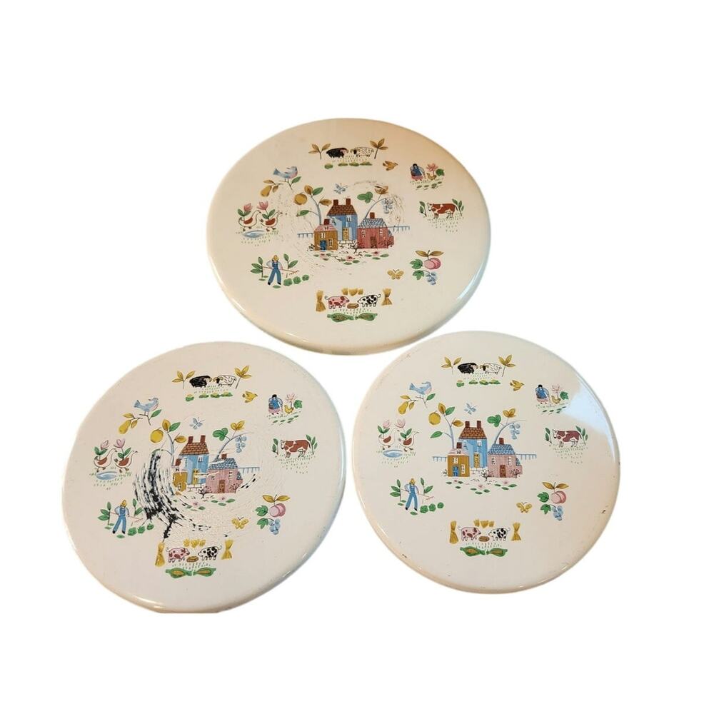 Vintage International Heartland Oven Burner Covers Country Kitchen *see photos